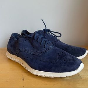 Cole Haan Zerøgrand Navy Blue Suede Sneakers  women’s sz 8